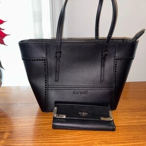 GUESS Black Tote and Wallet Set